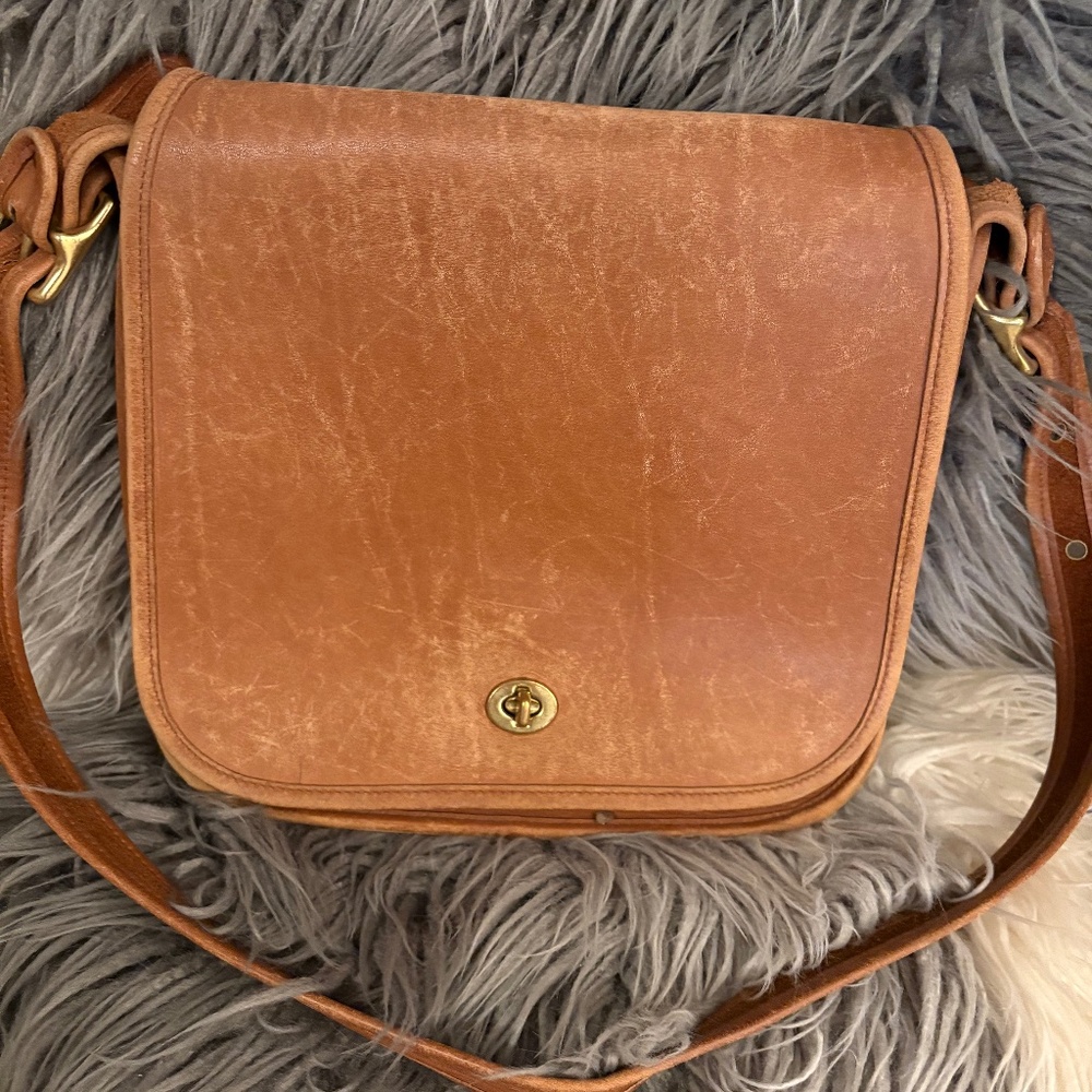 Vintage Coach Crossbody Bag Brown Leather